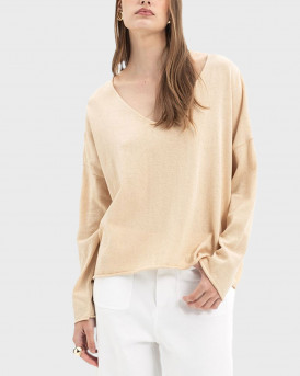 MYT WOMEN'S OVERSIZED KNITTED BLOUSE - S26T4304 - BEIGE