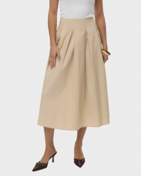 VERO MODA FRIBA WOMEN'S MIDI SKIRT - 10340737 - BEIGE