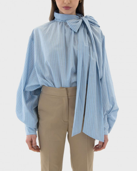 MYT WOMEN'S LONG SLEEVE STRIPED BLOUSE - S26T4045