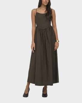 ONLY LIKARA WOMEN'S MAXI DRESS - 15371869 - BROWN