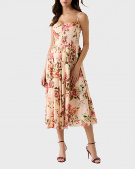 GUESS SL BRIA LINEN WOMEN'S DRESS - W6GKAFW2558 - PINK