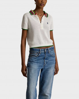 POLO RALPH LAUREN WOMEN'S KNIT POLO SHIRT - 211A12725001 - WHITE