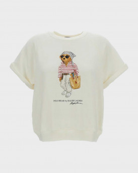 POLO RALPH LAUREN WOMEN'S FLEECE T-SHIRT - 211Β20069001 - WHITE