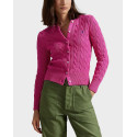 POLO RALPH LAUREN WOMEN'S CABLE-KNIT CARDIGAN - 211971868509 - FUCHSIA