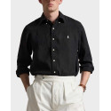 POLO RALPH LAUREN ΑΝΔΡΙΚΟ ΛΙΝΟ ΠΟΥΚΑΜΙΣΟ - 710966294019 - ΜΑΥΡΟ