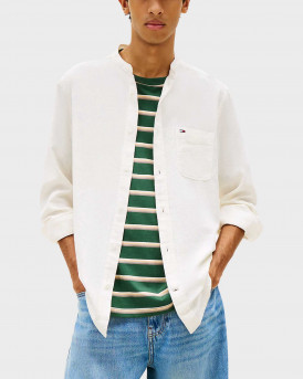 TOMMY JEANS ΑΝΔΡΙΚΟ ΛΙΝΟ ΠΟΥΚΑΜΙΣΟ ΜΑΟ - DM0DM22756 - ΕΚΡΟΥ