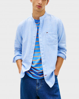 TOMMY JEANS ΑΝΔΡΙΚΟ ΛΙΝΟ ΠΟΥΚΑΜΙΣΟ ΜΑΟ - DM0DM22756 - ΣΙΕΛ