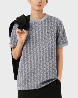 LACOSTE MONOGRAM ΑΝΔΡΙΚΗ ΚΟΝΤΟΜΑΝΙΚΗ ΜΠΛΟΥΖΑ - ΤΗ1197 - ΓΚΡΙ