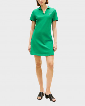 TOMMY HILFIGER TH SCRIPT ΓΥΝΑΙΚΕΙΟ ΜΙΝΙ ΦΟΡΕΜΑ ΠΟΛΟ - WW0WW48749 - ΠΡΑΣΙΝΟ