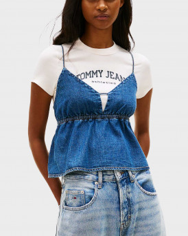 TOMMY JEANS WOMEN'S DENIM TOP - DW0DW22215 - BLUE