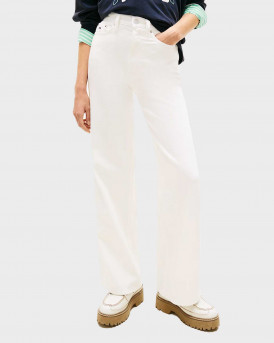 TOMMY JEANS CLAIRE WOMEN'S HIGH RISE WIDE LEG JEANS - DW0DW22648 - WHITE