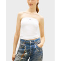 TOMMY JEANS WOMEN'S BANDEAU TOP - DW0DW22263 - ECRU