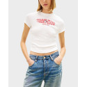 TOMMY JEANS WOMEN'S RIB T-SHIRT - DW0DW22272 - ECRU
