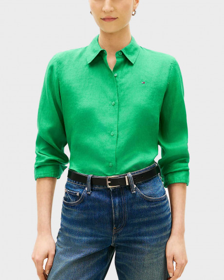 TOMMY HILFIGER WOMEN'S LINEN SHIRT - WW0WW44679