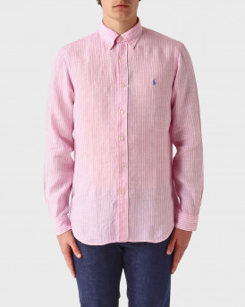 POLO RALPH LAUREN ΑΝΔΡΙΚΟ ΡΙΓΕ ΛΙΝΟ ΠΟΥΚΑΜΙΣΟ - 710Β15594008 - ΡΟΖ