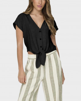 ONLY ΓΥΝΑΙΚΕΙΟ CROPPED ΚΟΝΤΟΜΑΝΙΚΟ ΠΟΥΚΑΜΙΣΟ - 15322270 - ΜΑΥΡΟ