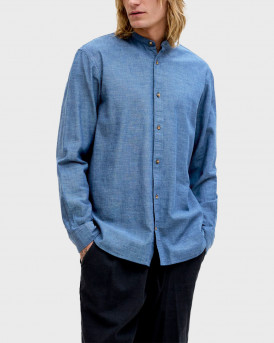 JACK & JONES BLEND BAND ΑΝΔΡΙΚΟ ΛΙΝΟ ΠΟΥΚΑΜΙΣΟ - 12289184 - ΜΠΛΕ