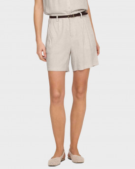 ONLY SIESTA WOMEN'S HIGH RISE LINEN SHORTS - 15367413 - BEIGE