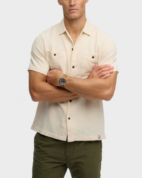 SUPERDRY THE MERCHANT STORE- TEXTURED ΑΝΔΡΙΚΟ ΚΟΝΤΟΜΑΝΙΚΟ ΠΟΥΚΑΜΙΣΟ - M4011123A