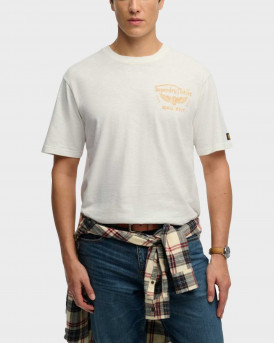 SUPERDRY HERITAGE BIKER ΑΝΔΡΙΚΗ ΚΟΝΤΟΜΑΝΙΚΗ ΜΠΛΟΥΖΑ - M1012350Α - ΑΣΠΡΟ