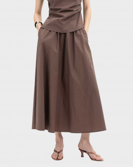MY T WOMEN'S MIDI SKIRT - S26T4073 - BROWN