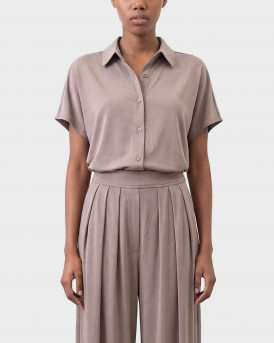 MY T WOMEN'S OVERSIZED SHORT-SLEEVED SHIRT - S26T4249 - BEIGE