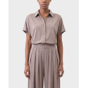 MY T WOMEN'S OVERSIZED SHORT-SLEEVED SHIRT - S26T4249 - BEIGE