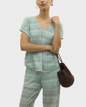 VERO MODA DICTE WOMEN'S V-NECK TOP - 10328139 - MINT