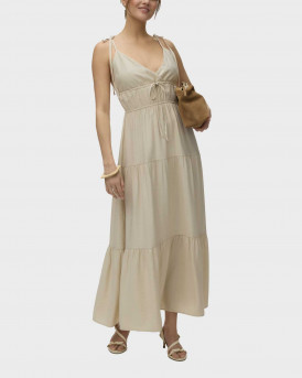 VERO MODA ATHENA WOMEN'S MAXI DRESS - 10345603 - BEIGE