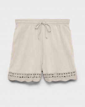 VERO MODA GABBY WOMEN'S HIGH WAIST SHORTS - 10339861 - BEIGE