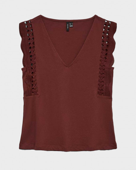 VERO MODA GABBY WOMEN'S V-NECK TOP - 10339862