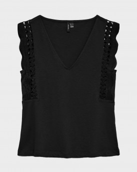 VERO MODA GABBY WOMEN'S V-NECK TOP - 10339862 - WHITE