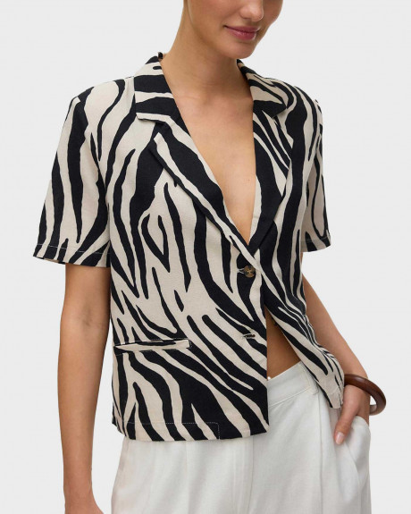 VERO MODA MYMILO WOMEN'S SHORT-SLEEVED CROPPED BLAZER - 10340307