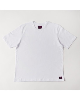 BLACKTOP FOUNDATION ΑΝΔΡΙΚΗ ΜΠΛΟΥΖΑ ΚΟΝΤΟΜΑΝΙΚΗ 100% ΒΑΜΒΑΚΙ - PLAIN T - ΑΣΠΡΟ