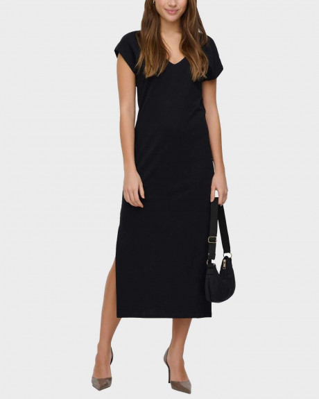ONLY MARA WOMEN'S MIDI V-NECK DRESS - 15357675