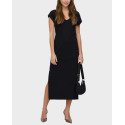 ONLY MARA WOMEN'S MIDI V-NECK DRESS - 15357675 - BLACK