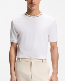 BOSS C-TAUT ΑΝΔΡΙΚΗ ΚΟΝΤΟΜΑΝΙΚΗ ΠΙΚΕ ΒΑΜΒΑΚΕΡΗ ΜΠΛΟΥΖΑ - 50559847  - ΑΣΠΡΟ