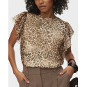 VERO MODA SMILLA WOMEN'S TOP - 10345442 - LEOPARD