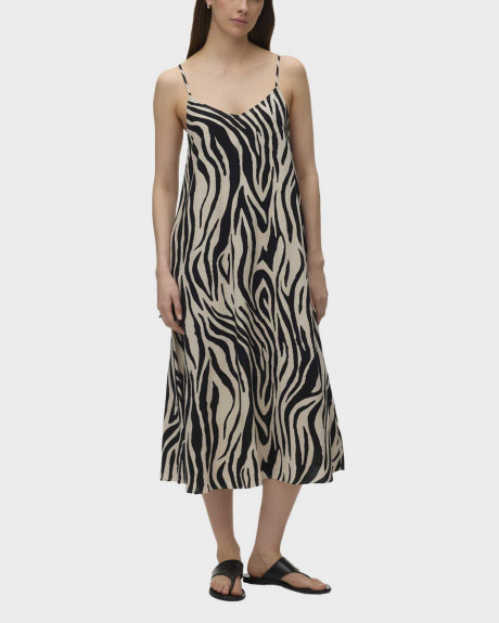 VERO MODA JESMIL WOMEN'S MIDI ANIMAL PRINT DRESS - 10340519
