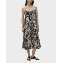 VERO MODA JESMIL WOMEN'S MIDI ANIMAL PRINT DRESS - 10340519 - BLACK
