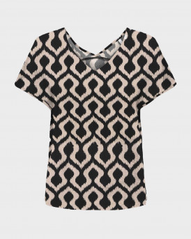 BLOUSE - CLOSED NECKLINE FEM WOV VLB100 - BLACK
