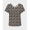 BLOUSE - CLOSED NECKLINE FEM WOV VLB100 - BLACK