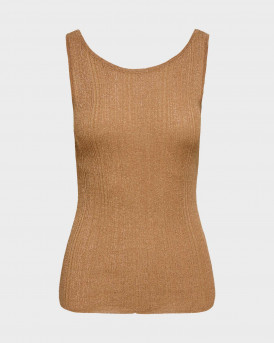 ONLY ANNA WOMEN'S GLITTER RIB TOP - 15364900 - ORANGE