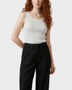ONLY ANNA WOMEN'S GLITTER RIB TOP - 15364900 - WHITE