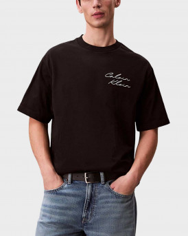 CALVIN KLEIN 16S APRIL GRAPHIC SEASONAL ΑΝΔΡΙΚΗ ΚΟΝΤΟΜΑΝΙΚΗ ΜΠΛΟΥΖΑ - LV04RE828G - ΜΑΥΡΟ