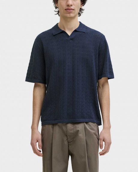JACK & JONES JORTYLER ΑΝΔΡΙΚΗ ΠΛΕΚΤΗ ΚΟΝΤΟΜΑΝΙΚΗ ΠΟΛΟ ΜΠΛΟΥΖΑ - 12295227