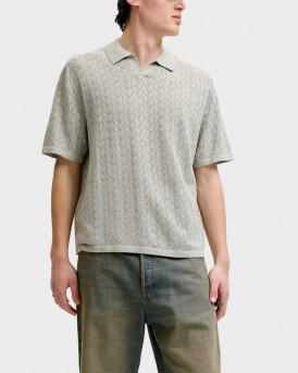 JACK & JONES JORTYLER ΑΝΔΡΙΚΗ ΠΛΕΚΤΗ ΚΟΝΤΟΜΑΝΙΚΗ ΠΟΛΟ ΜΠΛΟΥΖΑ - 12295227 - ΦΥΣΤΙΚΙ