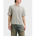 JACK & JONES JORTYLER ΑΝΔΡΙΚΗ ΠΛΕΚΤΗ ΚΟΝΤΟΜΑΝΙΚΗ ΠΟΛΟ ΜΠΛΟΥΖΑ - 12295227 - ΕΚΡΟΥ