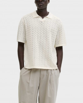 JACK & JONES JORTYLER ΑΝΔΡΙΚΗ ΠΛΕΚΤΗ ΚΟΝΤΟΜΑΝΙΚΗ ΠΟΛΟ ΜΠΛΟΥΖΑ - 12295227 - ΕΚΡΟΥ