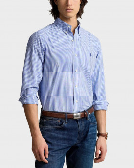 POLO RALPH LAUREN ΑΝΔΡΙΚΟ ΠΟΥΚΑΜΙΣΟ ΠΟΠΛΙΝΑ - 710928255004 - ΓΑΛΑΖΙΟ